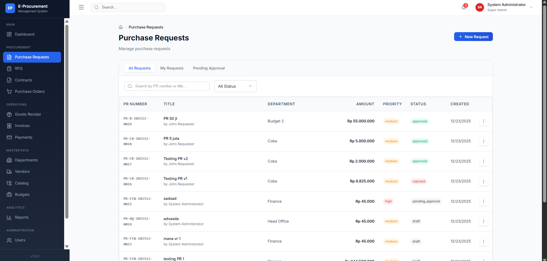 E-Procurement Screenshot 3